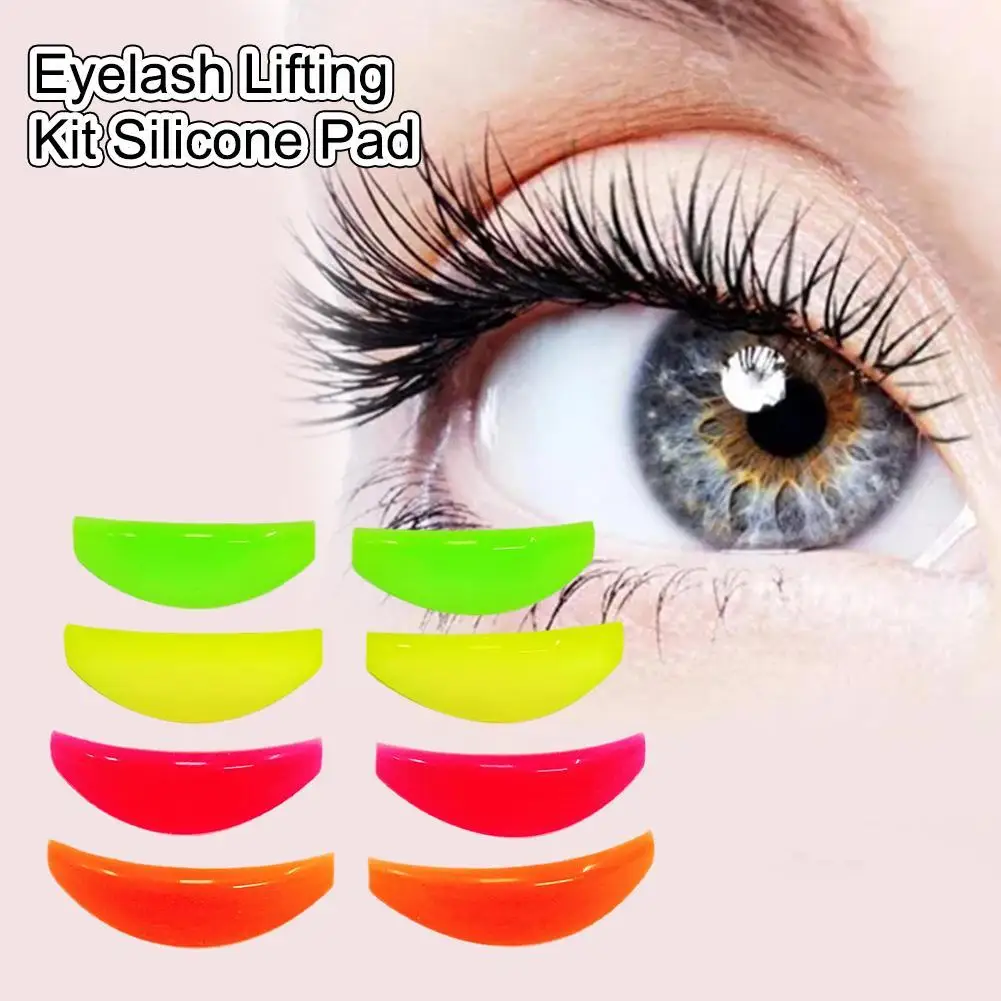 

4 Pairs Eyelash Lifting Kit Silicone Pad Eyelash Extension Accessories Recycling 3D Lash Perming Curler Applicator Tools