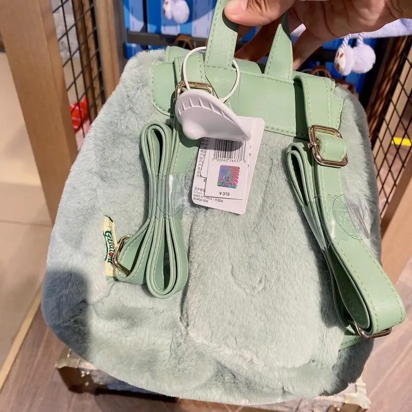 Disney Duffy Geraldoni Student Cartoon Cute Plush Large Capacity Backpack Light Drawstring Zipper Adjustable Casual School Bag