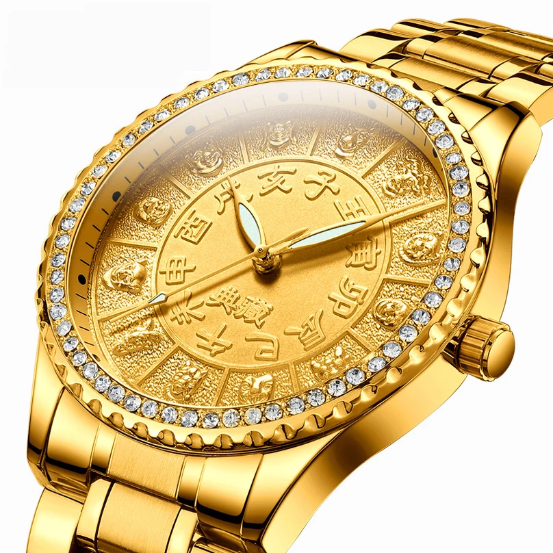 

FNGEEN Luxury Brand 2023 Men Quartz Watch Luminous Gold Wristwatch Stainless Steel Business Waterproof Clock relógios masculino