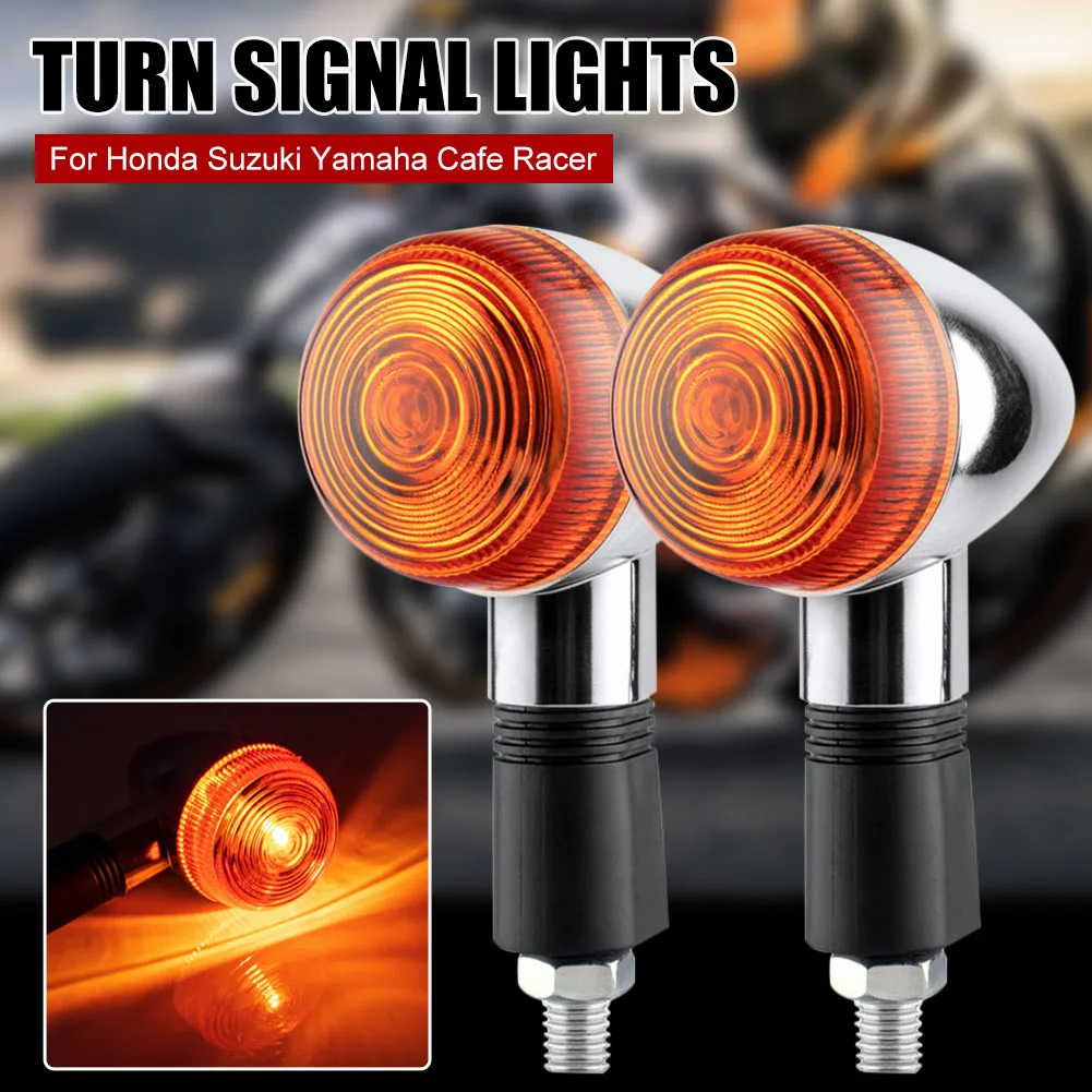 

12V Motorcycle Turn Signal Bullet Front Turning Lamp Amber Blinker Indicator for Suzuki Bandit 250 400 74A/75A/77A Yamaha XV250