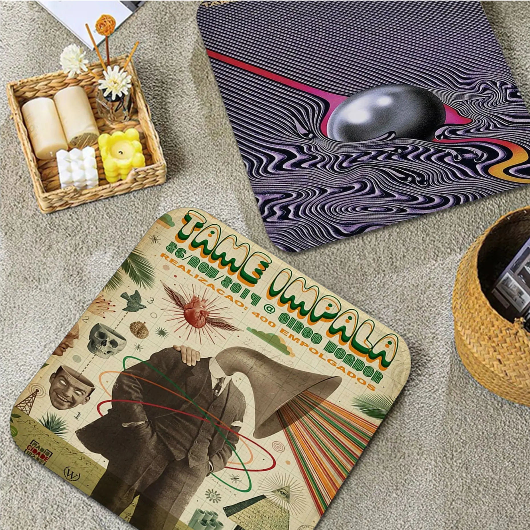 

Tame Impala Psychedelic Modern Minimalist Style Plush Cushion Home Back Cushion Soft Comfortable 50x50cm Sofa Decor Tatami