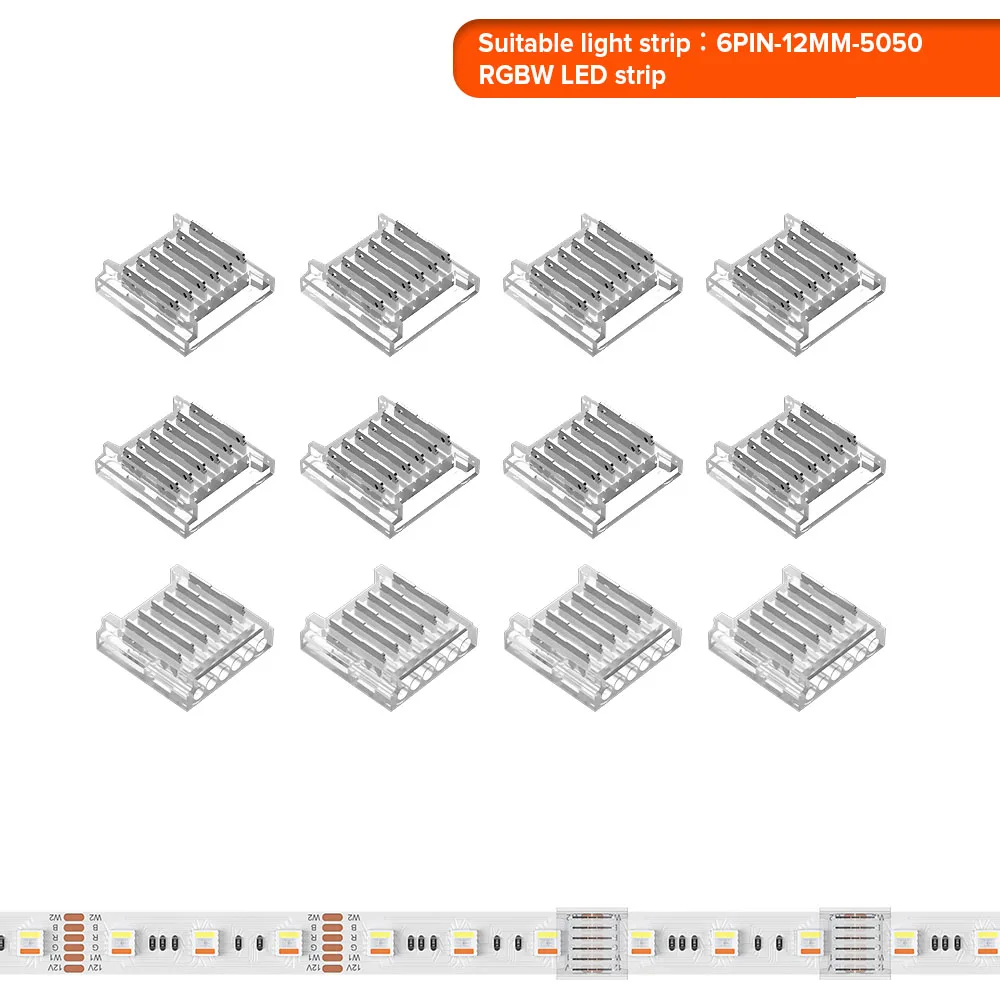 

Прозрачные коннекторы для светодиодной ленты FCOB WS2812B 2-6 pin 5-12 мм