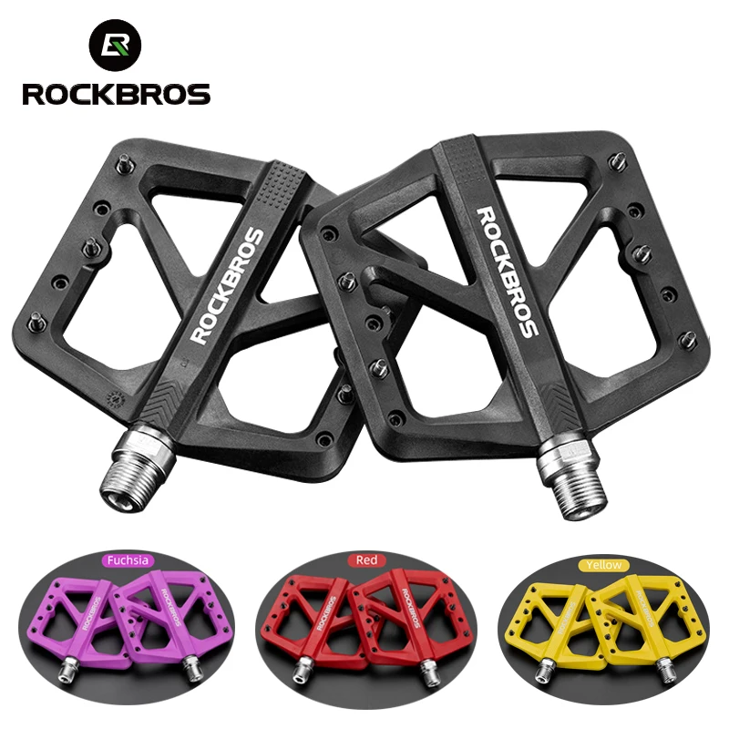 

ROCKBROS Nylon Mountain Bike Pedals Sealed DU Bearing Lightweight Widen Anti-skid High Speed Cycling Pedal Bicycle Accessories