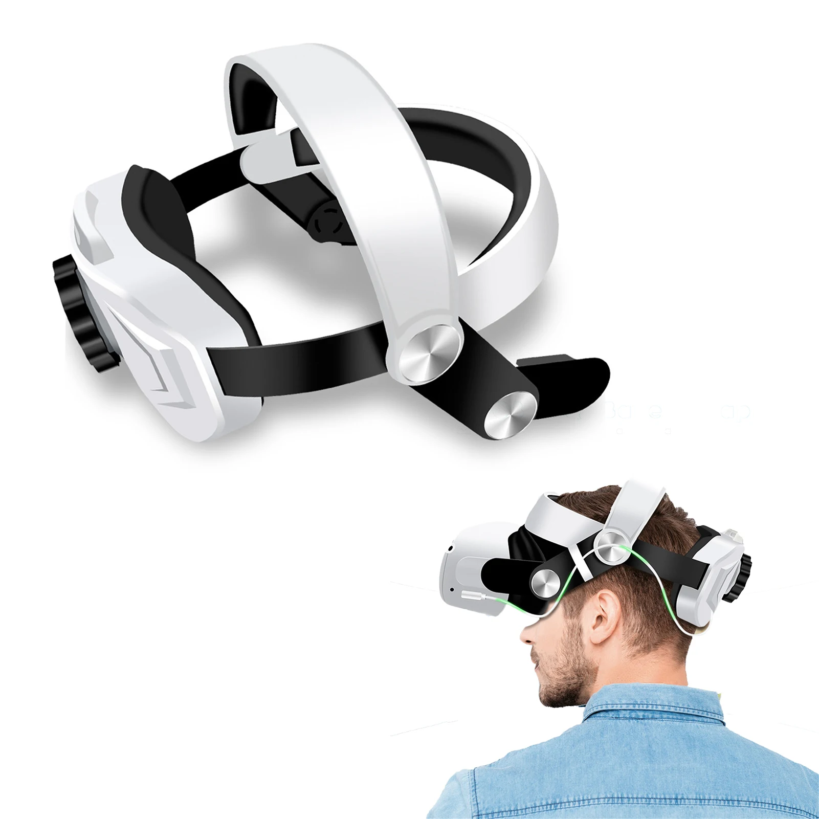 

Регулируемый головной ремешок для Oculus Quest 2, аксессуары для VR-гарнитуры, удобный перезаряжаемый головной ремешок для Oculus Quest 2, аксессуары