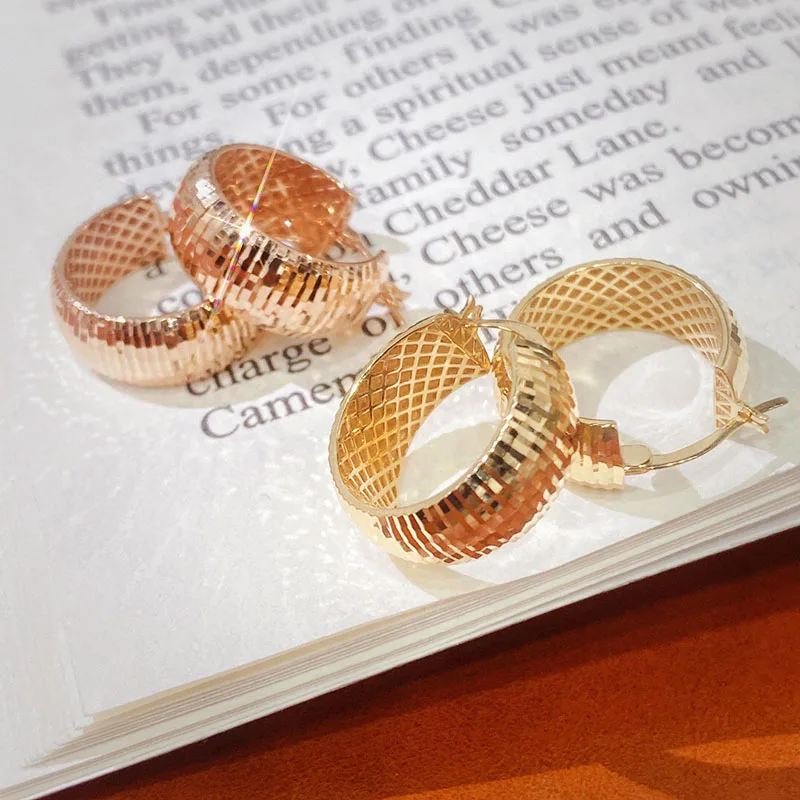 Женские серьги-кольца из желтого золота 18 К