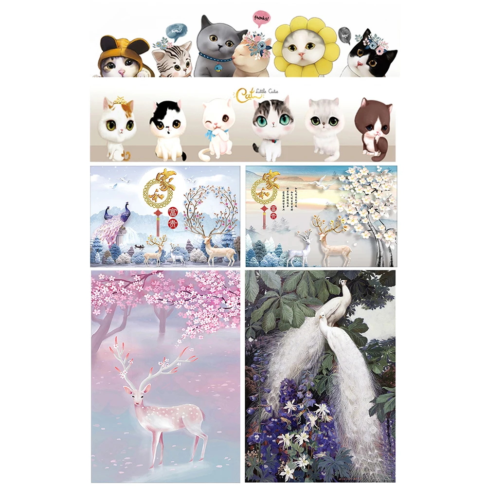 

Embroidery Cloth Color Threads Tools Kit Print Cross Stitch Kits DIY Cute Animals Simple Style Suitable for Beginners