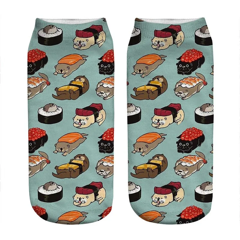 

Женские носки кавайные забавные Носки с рисунком собаки суши женские носки harajuku счастливые забавные новые милые подарочные носки для девоч...