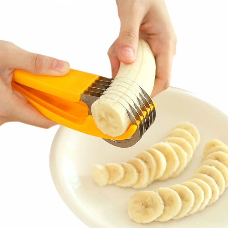 

Kitchen Tools Banana Slicer Chopper Fruit Cutter Cucumber Salad Vegetable Peeler Sausage Slicer Stainless Steel Peeler