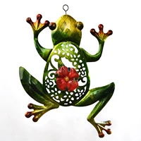 metal frog wall artwork hollow carved frog statues for home patio garden decoration indoor outdoor animal wall hanging decor