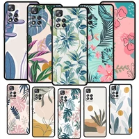 vintage flower leaves for xiaomi redmi note 11 10 10s 9t 9 9pro max 8t 8pro 7 6 pro 4x silicone soft black phone case cover capa