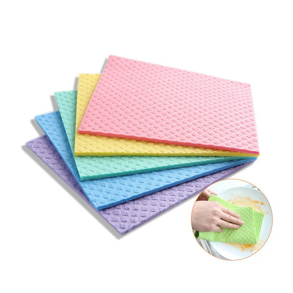 

Kitchen Non-stick Oil Scouring Cloth Cleaning And Decontamination Dishcloth Quick-drying Wood Pulp Cotton Rag Absorbing Water