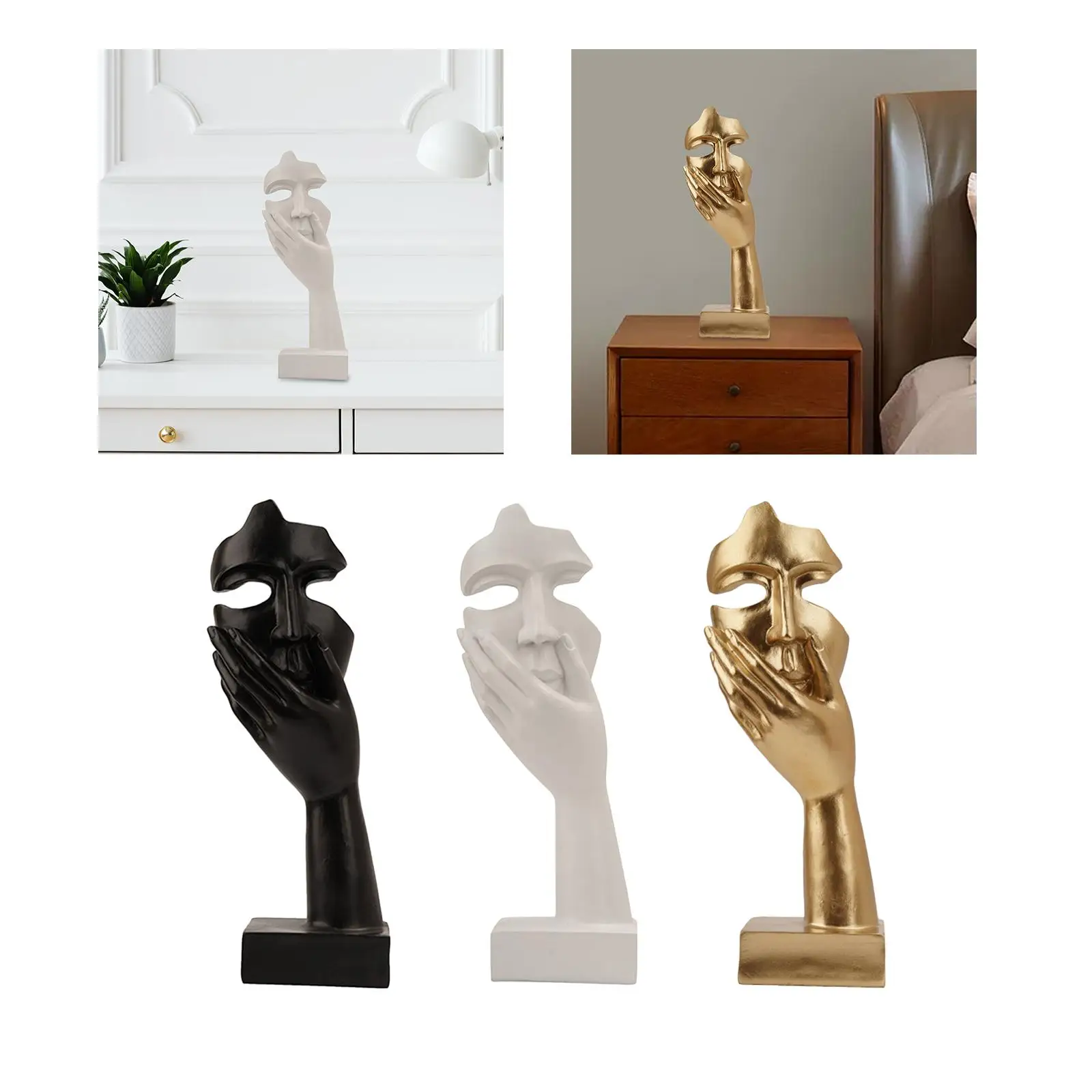 Women Face Art Statue Ornament Resin Collectible Figurine for Desktop Bookshelf Decorative Objects Table Decorations Mantelpiece images - 6