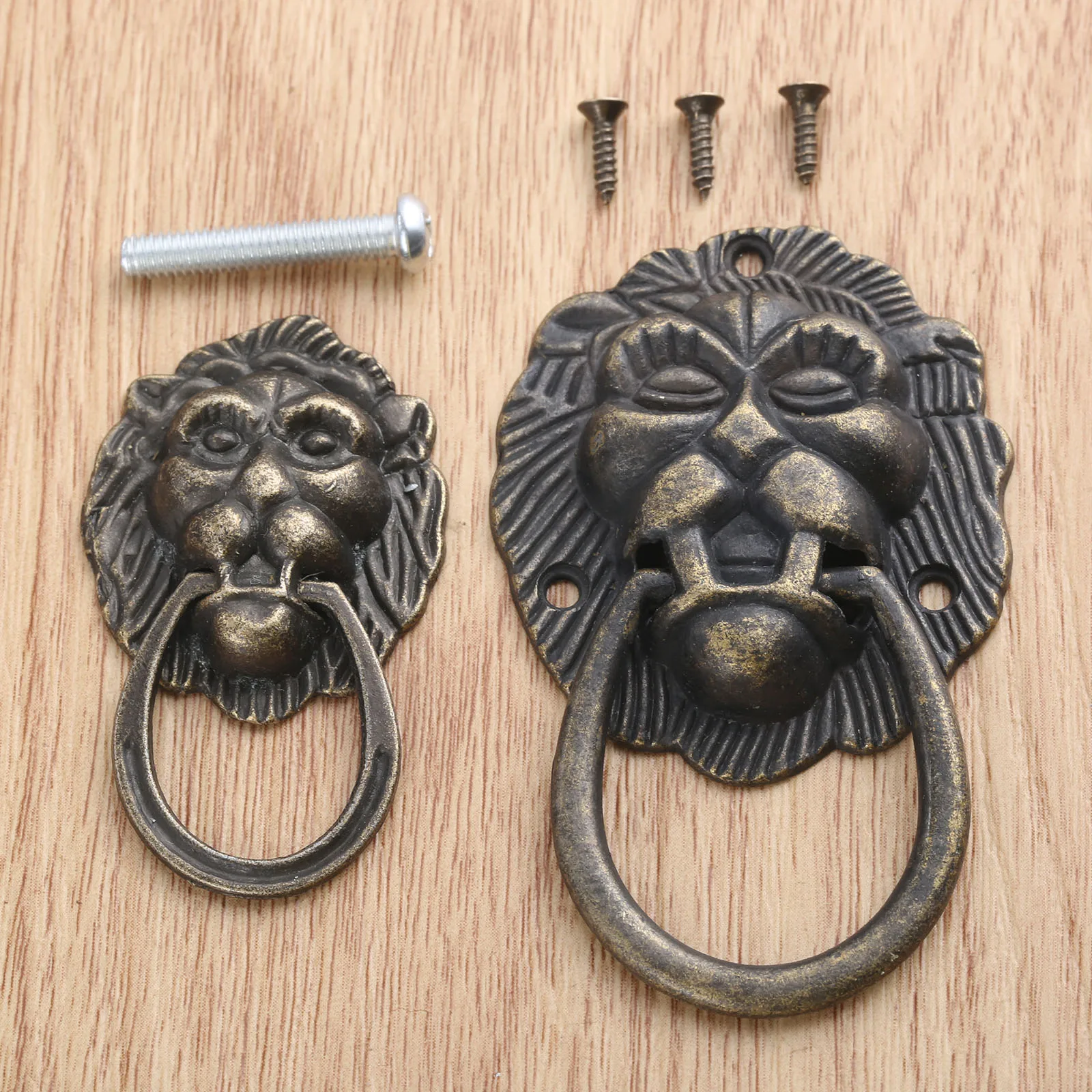 

1pc Vintage Lion Head Furniture Door Pull Handle Zinc Alloy 28*48mm/40*66mm Dresser Drawer Pull Knobs Furniture Hardware