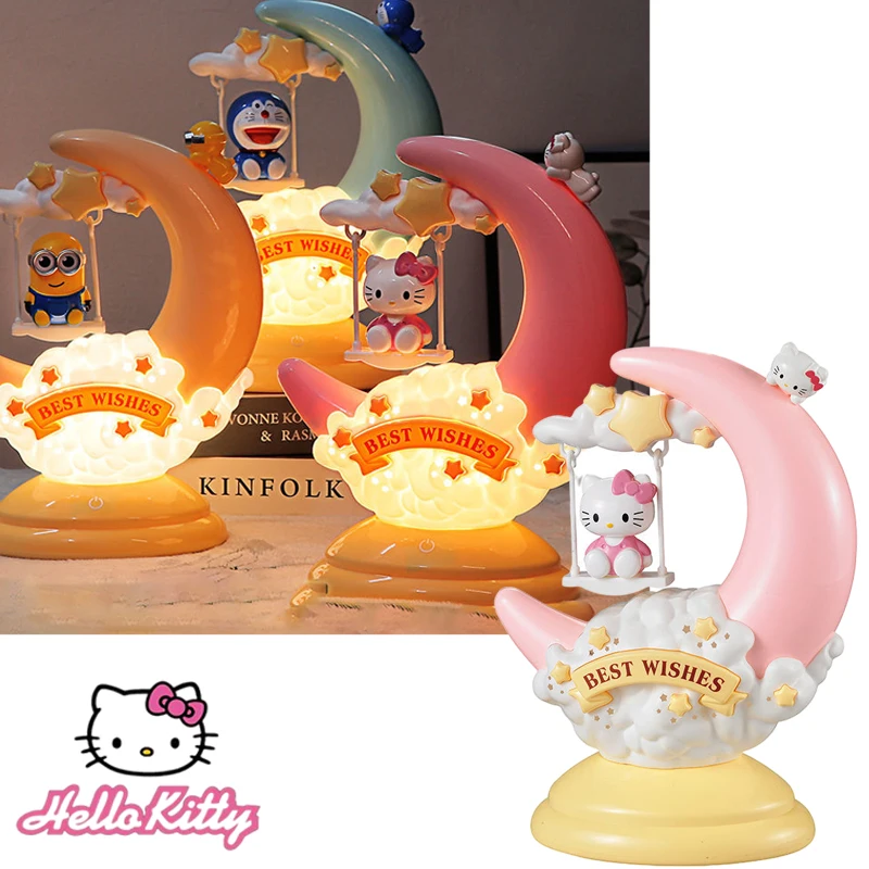 Настольная лампа Hello Kitty Sanrioed Moon милый мультяшный Ночной светильник Моя Мелодия