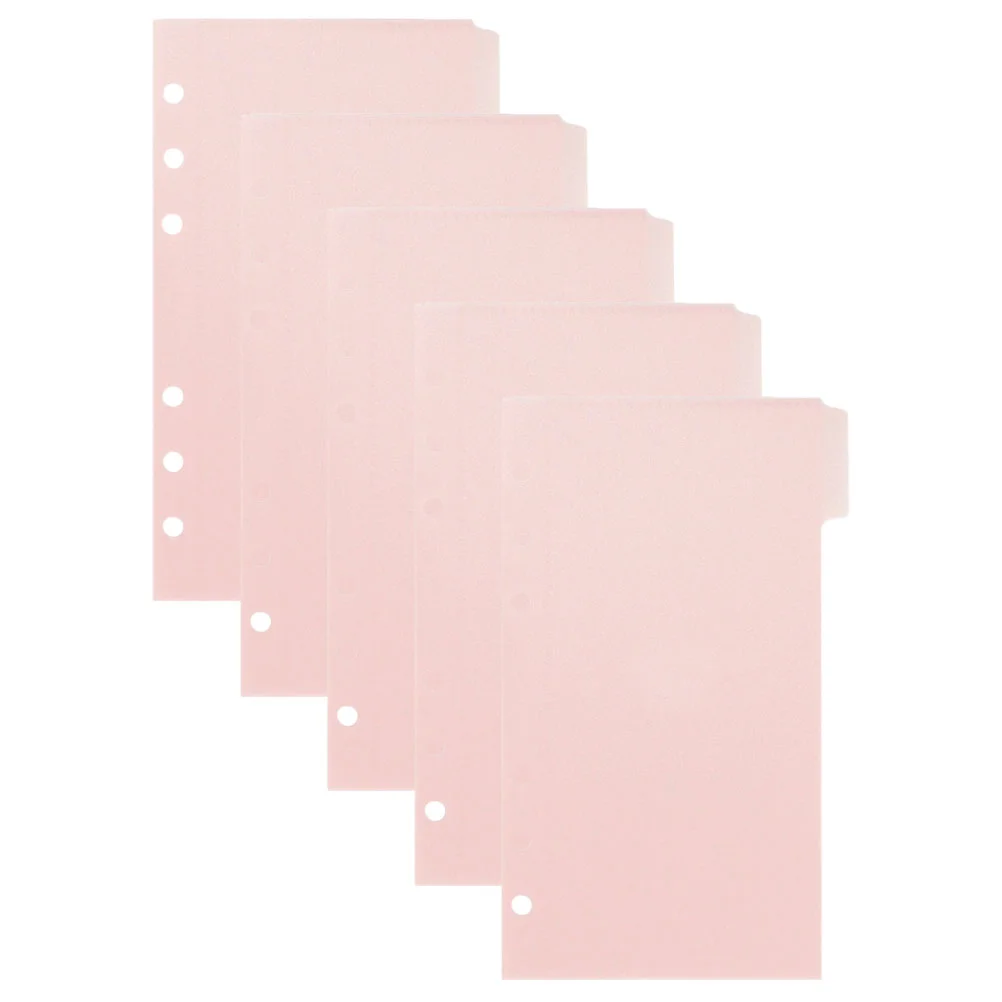

1 Set Binder Pockets 6-Hole Plastic Binder Folder Loose Leaf Bags for Files Documents Bookbinder