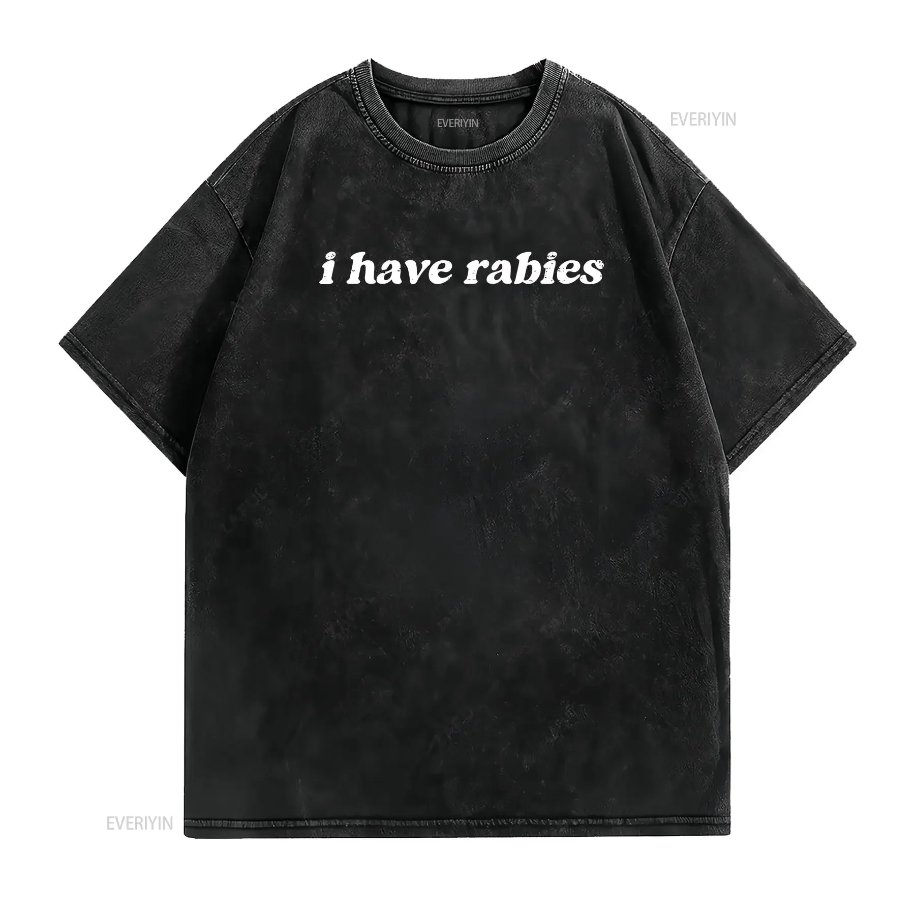 Фото Ретро Винтаж Футболка «У меня Rabies» Забавная саркастичная юмористическая уникальная одежда для друзей Химерная юмористическая одежда винтажная стираная дышащая одежда №2