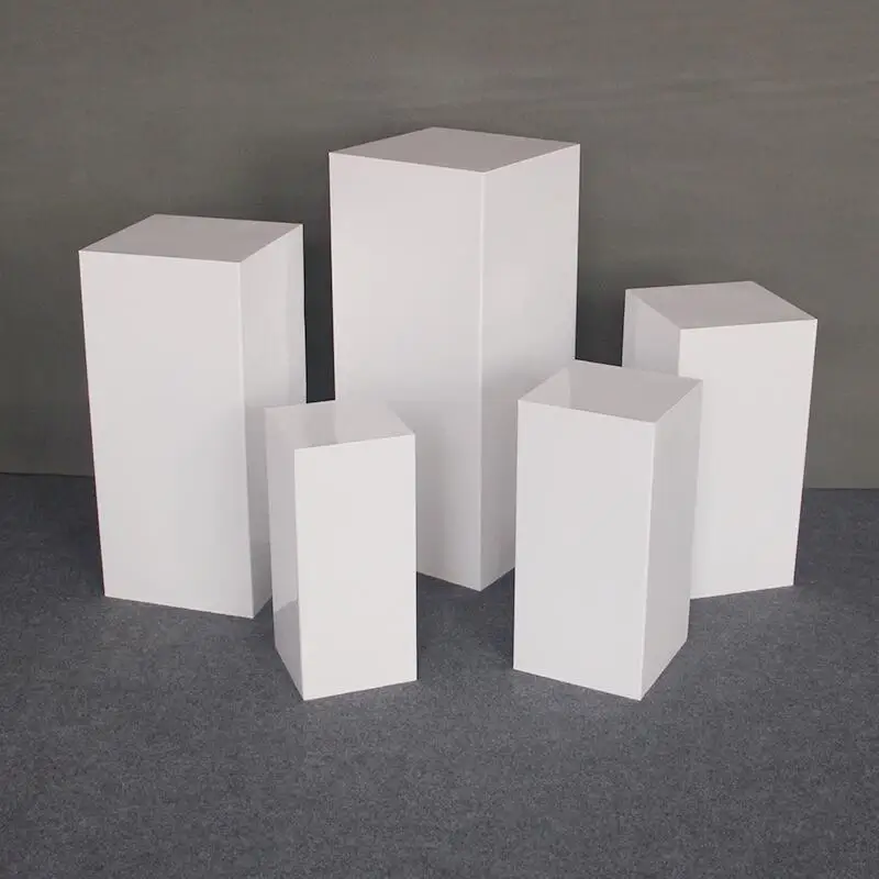 

Square Plinth Stand Display for DIY, Wedding Supplies, White Cake Cube, Square Column, New, 5Pcs