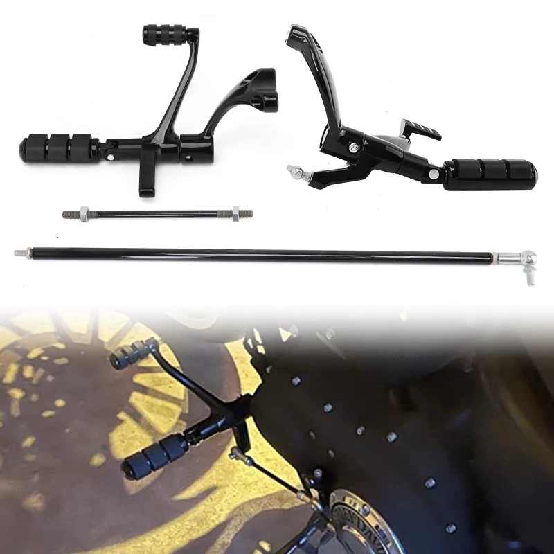 

1Set Motorcycle Forward Control Whole Foot Pegs Rests Lever Linkage Kit For Harley Sportster Iron XL 1200 883 Custom 2014-up