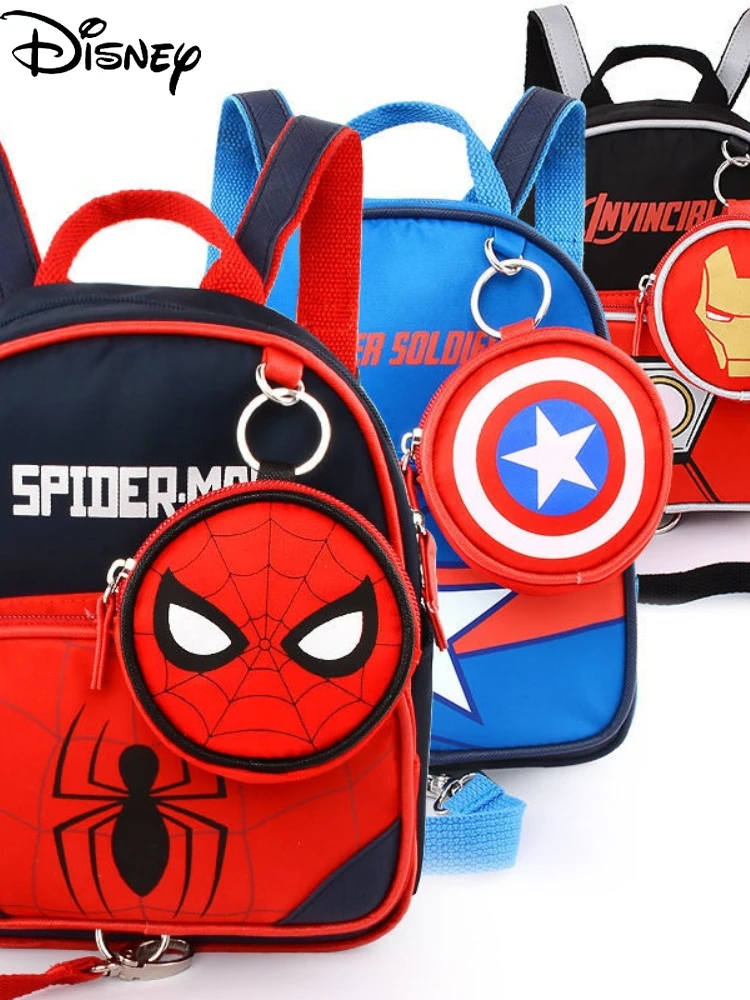 Disney's Avengers Student New Handsome Cartoon Breathable Schoolbag Children's Large-capacity Anti-lost Pendant Backpack