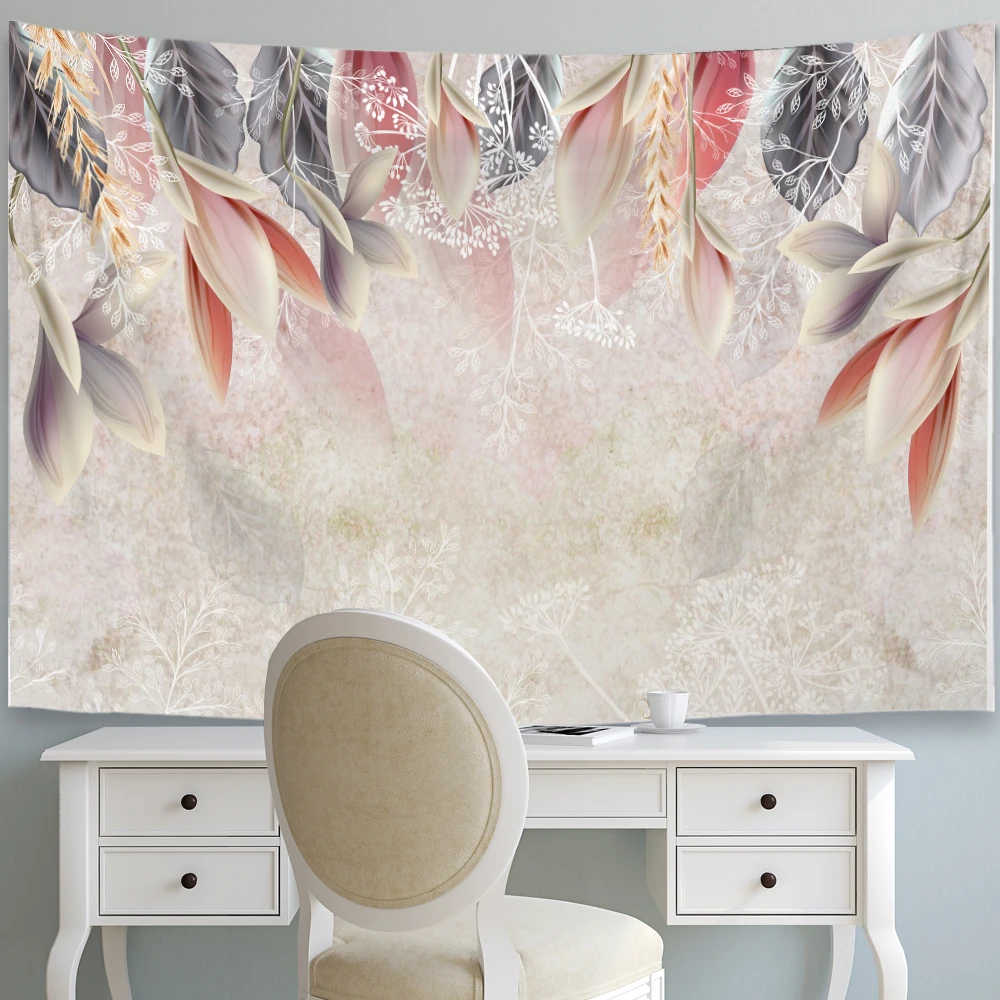 

Custom Flower And Bird Figures Landscape Painting Tapestry Wall Hanging Aesthetic Room Home Bedroom Decor Backdrop Polyester Art