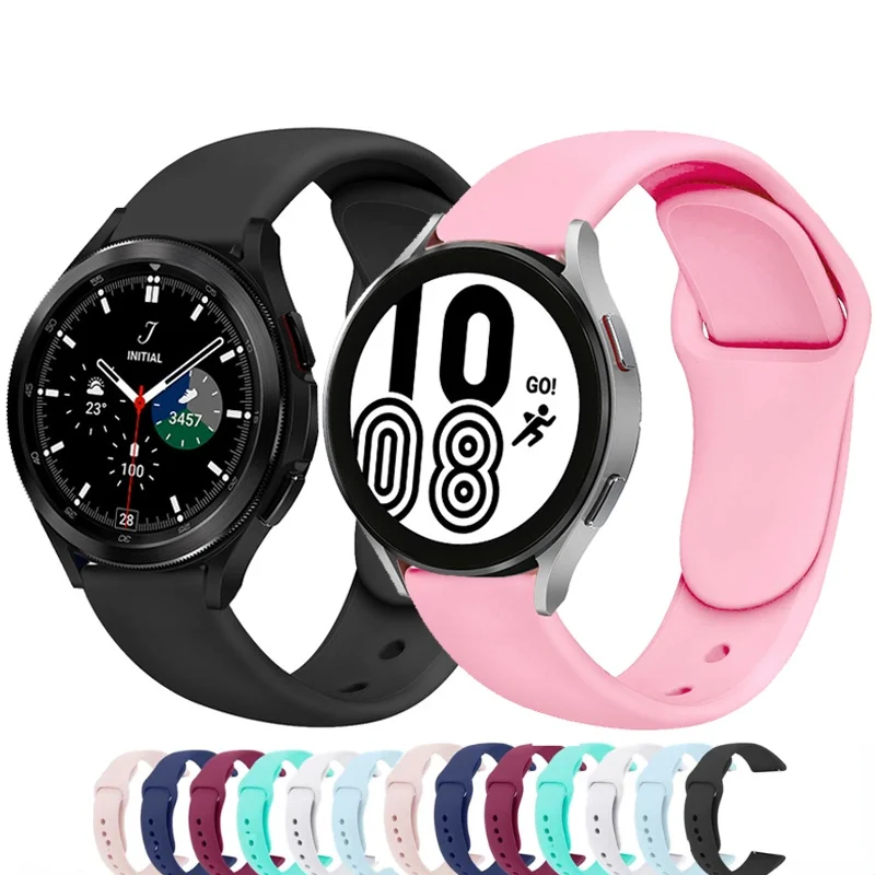 

Ремешок силиконовый для Galaxy Watch 4 classic 46 42 мм, спортивный браслет для Samsung Watch 4 44 40 мм Gear S3 active 2 Huawei, 22 мм 20 мм