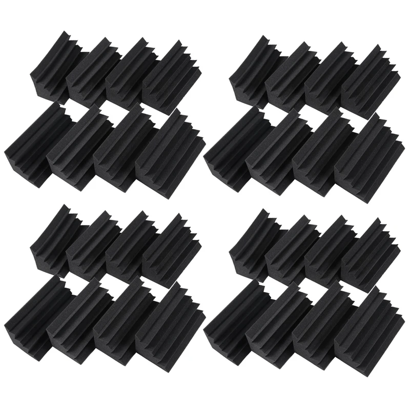 

32 Pack Of Black Soundproofing Insulation Bass Trap Acoustic Wall Foam Padding Studio Foam Tiles (32PCS, Black)