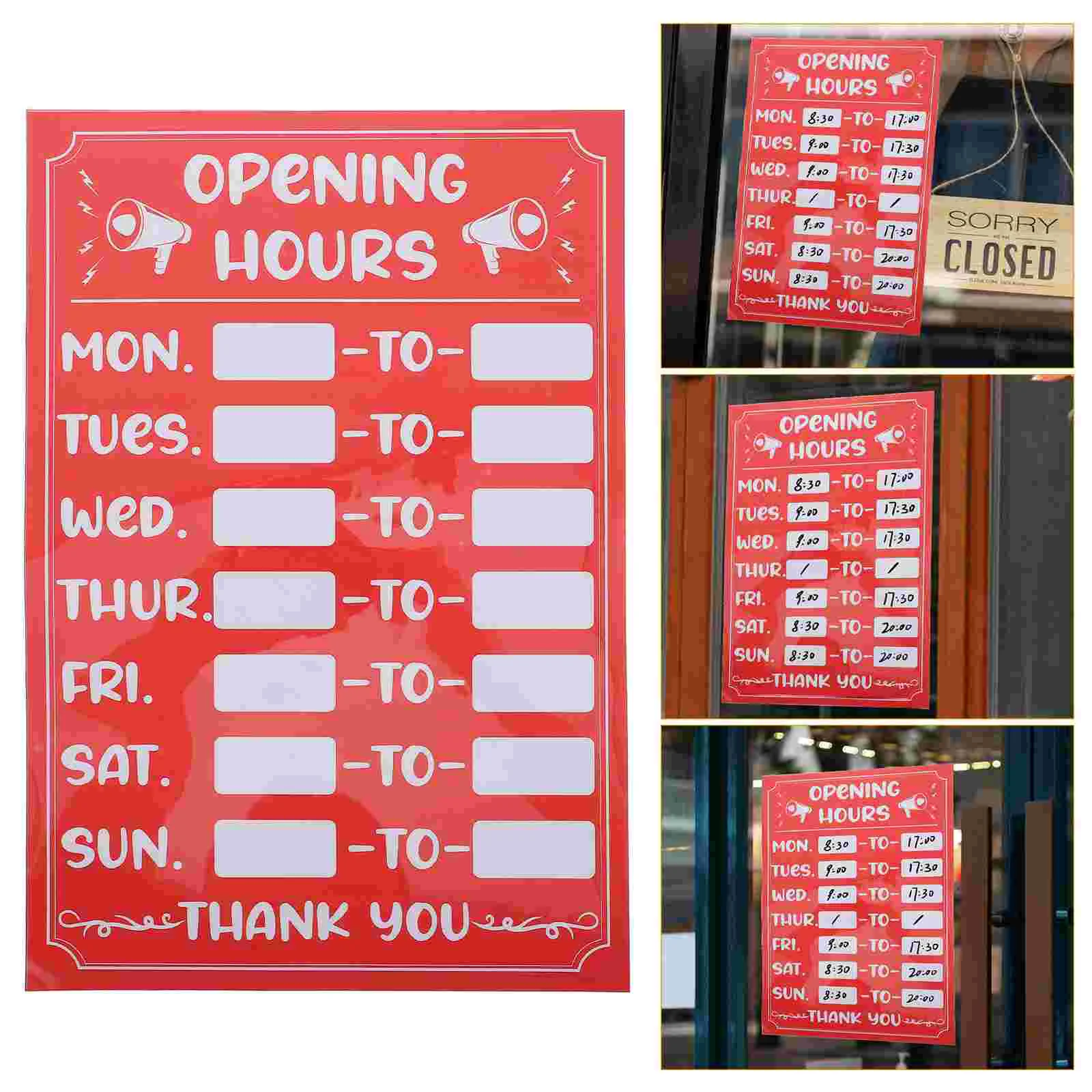 

Sign Signs Hours Business Hour Open Opening Adhesive Store Door Stickers Office Closed Operation Labels Grand Shop Sticker Self