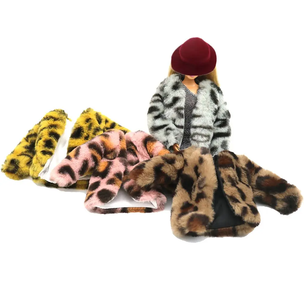 

Plush Girls Gift Handmade Accessories Kit Leopard Coat 29cm Doll Clothes Mini Jacket Dresses