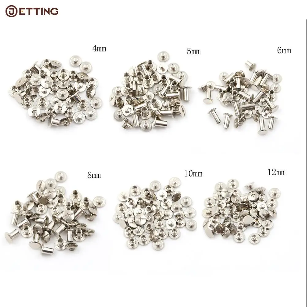 

20PCS Nickel Binding Screws Nail Rivets For Bag Parts Accessories 5x6mm M5*12mm M5*10mm M5*8mm M5*6mm M5*5mm M5*4mm 6Sizes