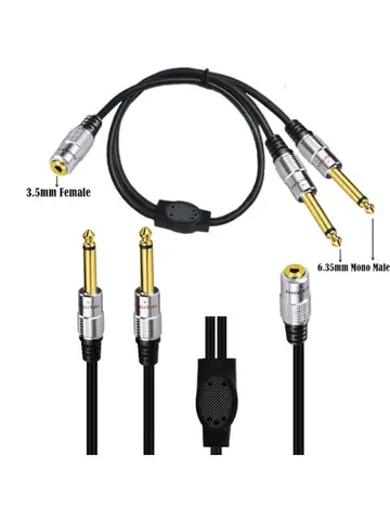 Стерео кабель разветвитель 6,35 мм на 2 х 6,35 мм