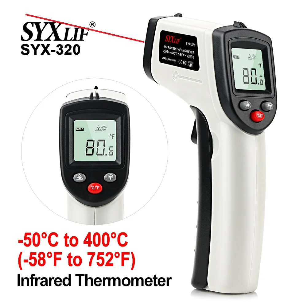 

XRCLIF Infrared Thermometer IR Handheld Digital Food Thermometer Non Contact Laser Temperature Meter Point Gun IR Thermometer