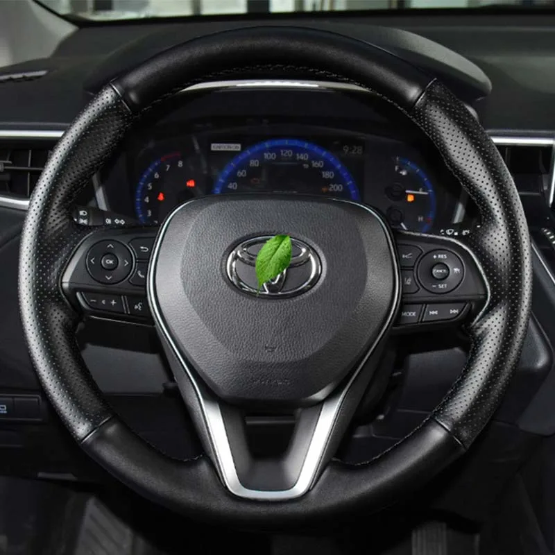 

Чехол на руль автомобиля из натуральной кожи для Toyota Avalon Camry Crown RAV4 2018-2022, индивидуальный заказ, сшитый вручную салон автомобиля
