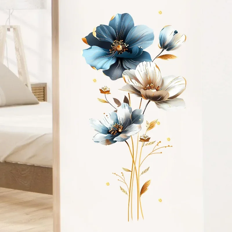 Акварельные наклейки на стену Yumeiren с цветами для спальни гостиной украшения дома