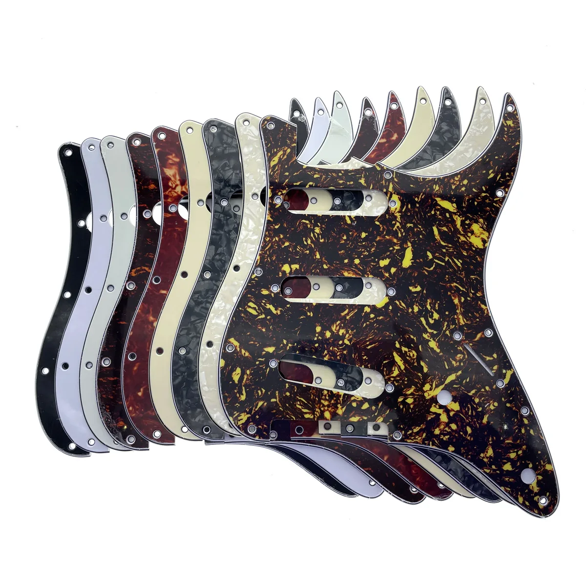 

KAISH 11 Hole ST SSS Guitar Pickguard Modern Style ST Strat SSS Pickguard Scratch Plate Fits American/Mexican Fender Strat
