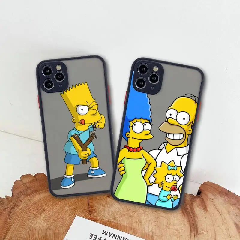 

Homer Simpson Bart Simpson Phone Case For iphone 13 12 11 Pro Max Mini XS 8 7 Plus X SE 2020 XR Matte Transparent Cover