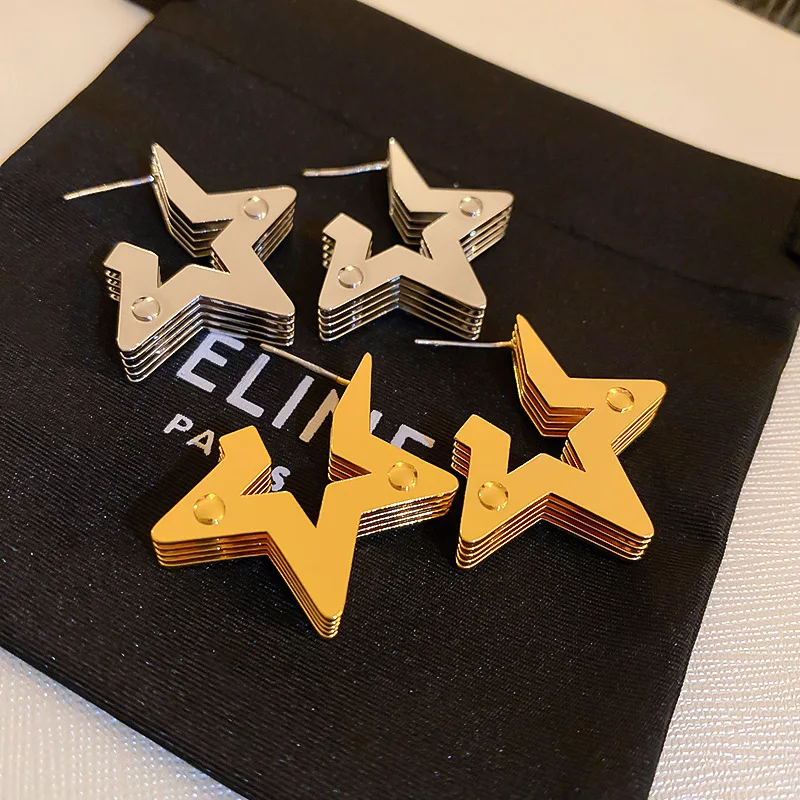 

Multi-layer Hollow Star High Grade Stud Hoop Earring for Women Girls New Creative 2023 Fashion Ear Jewelry Accessories Gifts