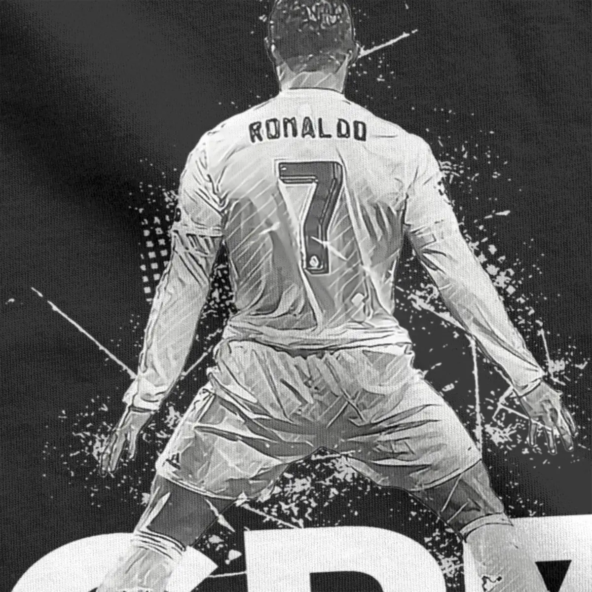 Фото Футболка Криштиану Роналду CR7 для мужчин и женщин, новинка, футболка из чистого хлопка с круглым воротником, футболки с коротким рукавом 6XL, топы №3