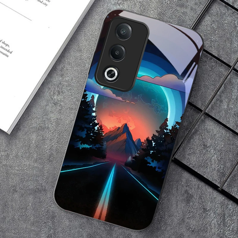 Ночная дорога для Oppo A60 40 79 74 80 5G 17 78 54S 98 72 96 73 58 38 AX7 12 Reno 5 Lite 4Z Nord N200 Черный