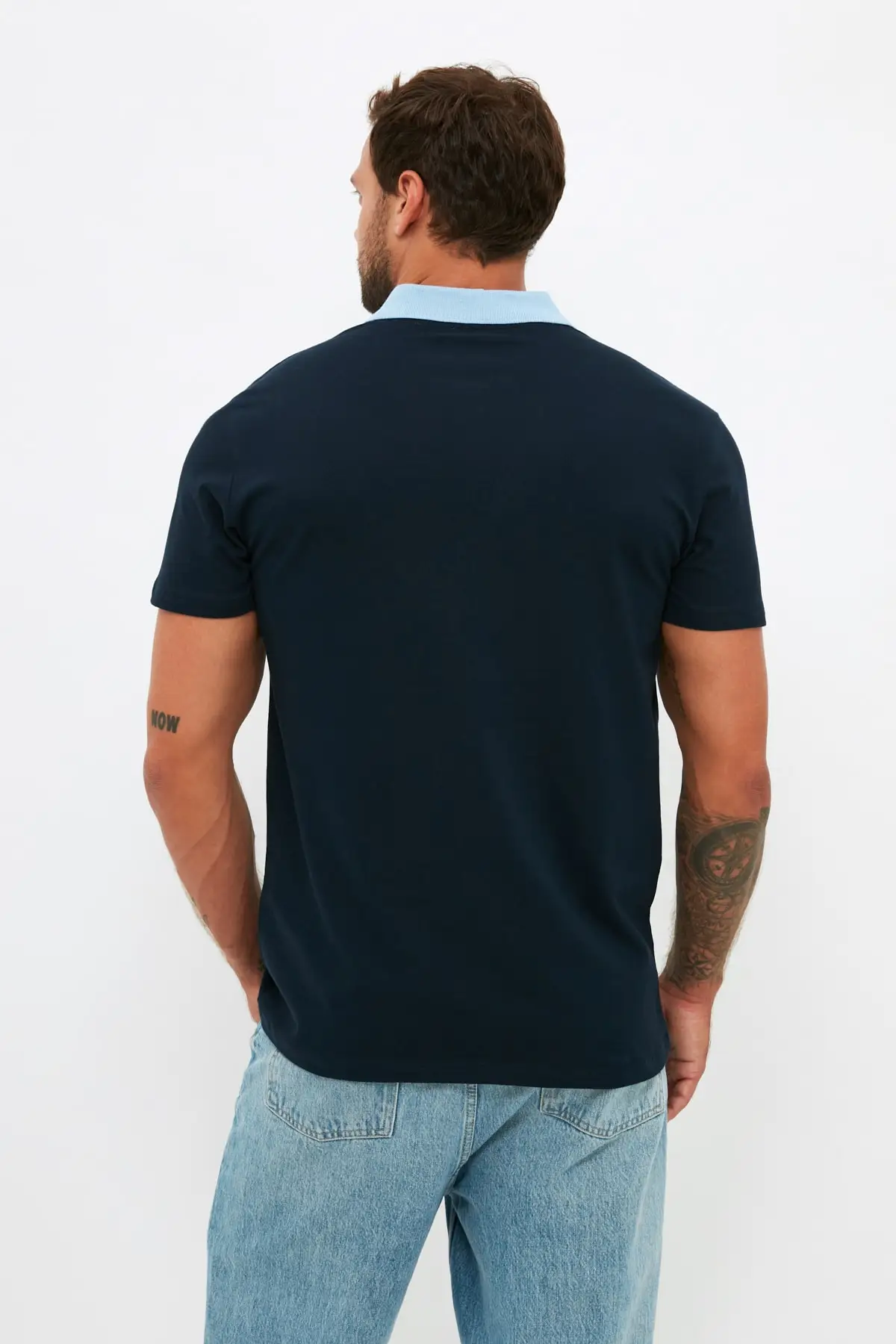 

Trendyol Men 'S Regular Fit Short Sleeve Cloud Embroideried Polo Collar T-shirt TMNSS21PO0182