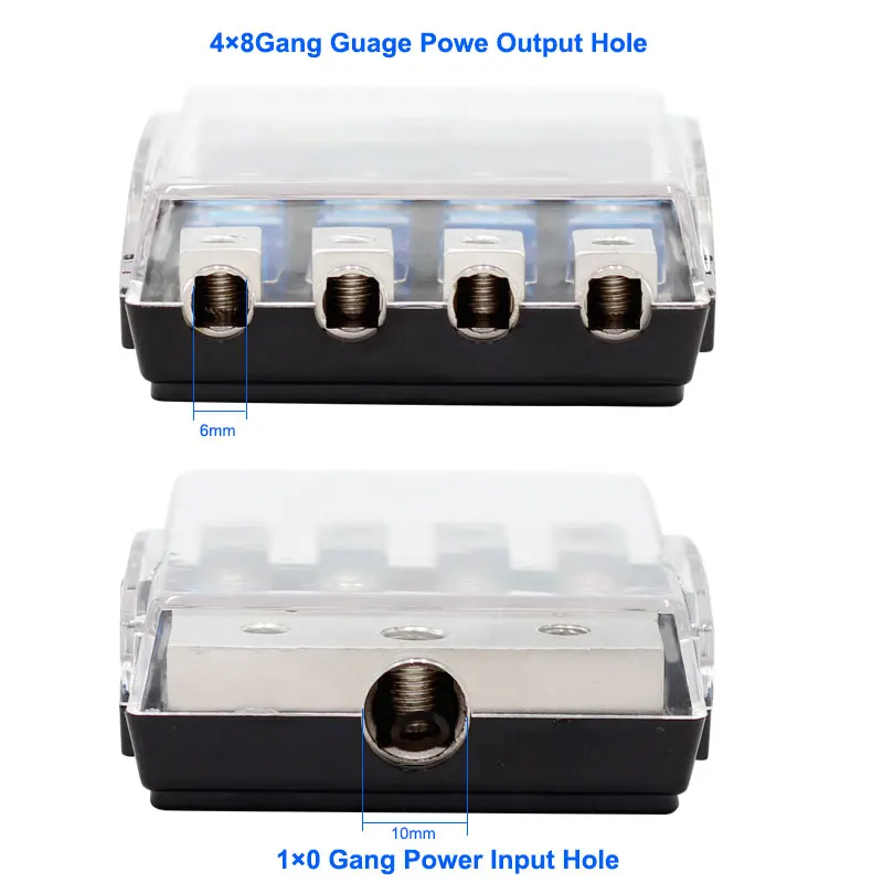 Синий мини блок предохранителей 12 в 60 А 4 комплекта цинковый сплав автомобильный