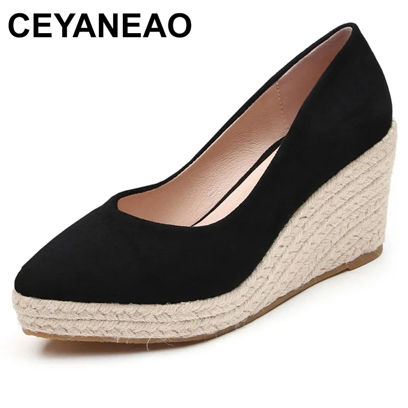 

Spring Summer Shoes Women High Heels Fashion Ladies Wedges Party Shoes Retro Straw Shoes Women Pumps Wedge Heel