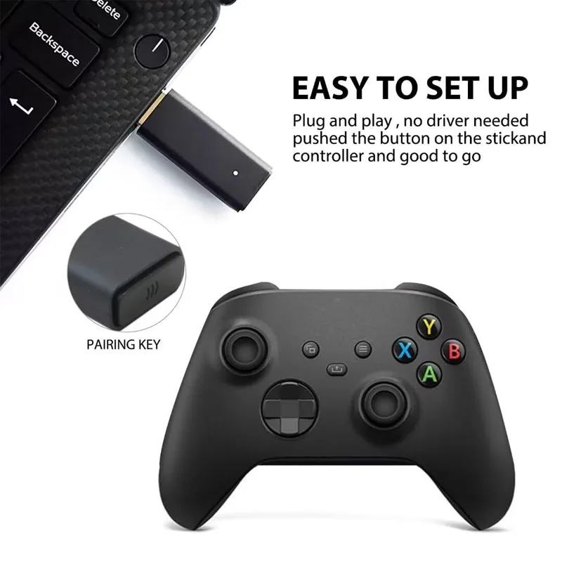Фото Беспроводной USB-адаптер-приемник для Xbox One, ПК с Windows 10, ноутбуков, USB-приемник 2-го поколения для Xbox One 2-го поколения №4