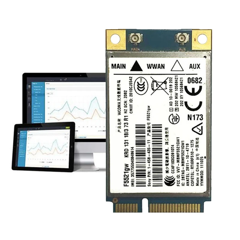 Универсальная карта WWAN F5521GW + 2 антенны Gobi3000 HSPA EDGE 21 Мбит/с 3G WANL WCDMA