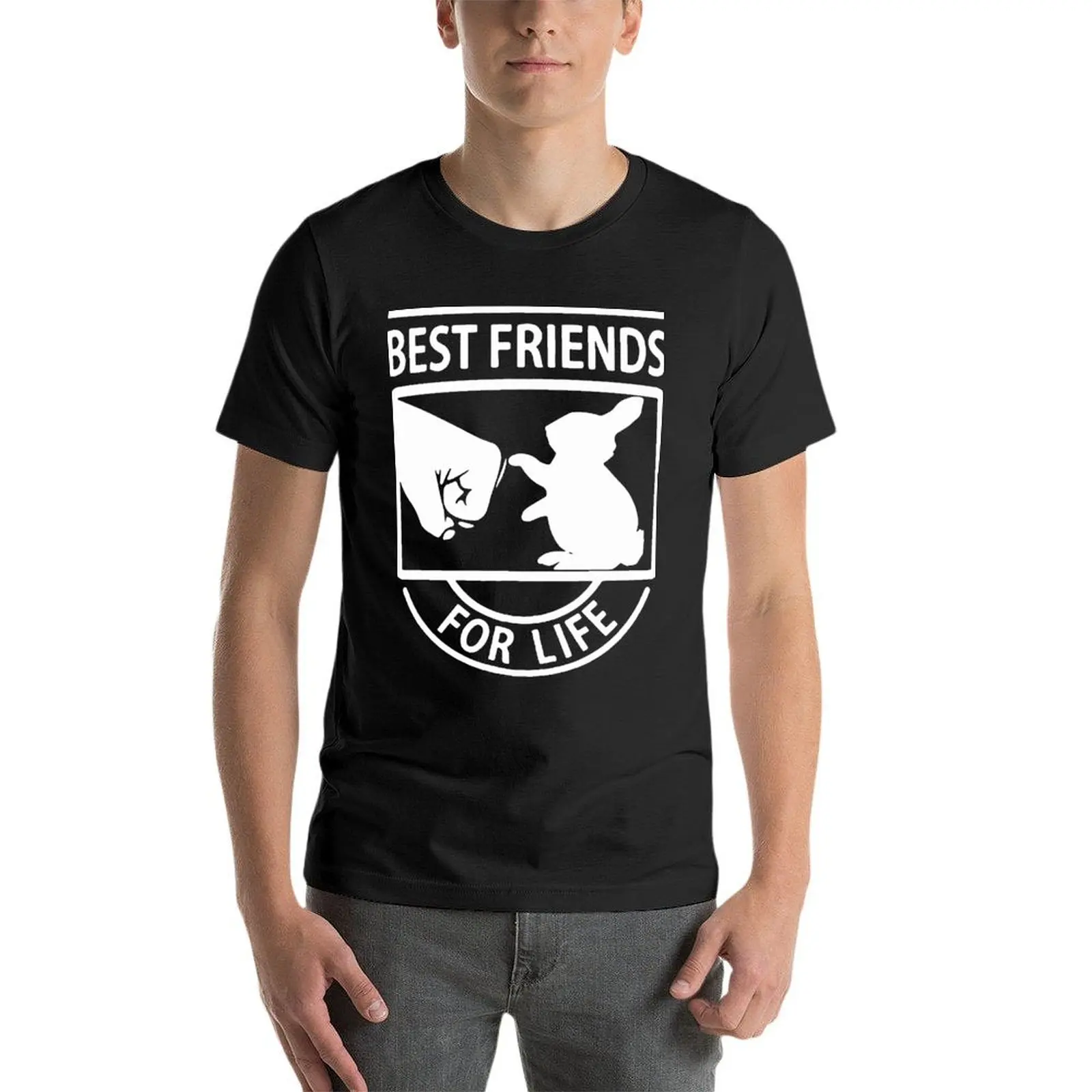 

Bunny Lover Rabbit Best Friends For Life Oversize T Shirt Summer Men'S Clothes Short Sleeve Streetwear Plus Size Tops Tee