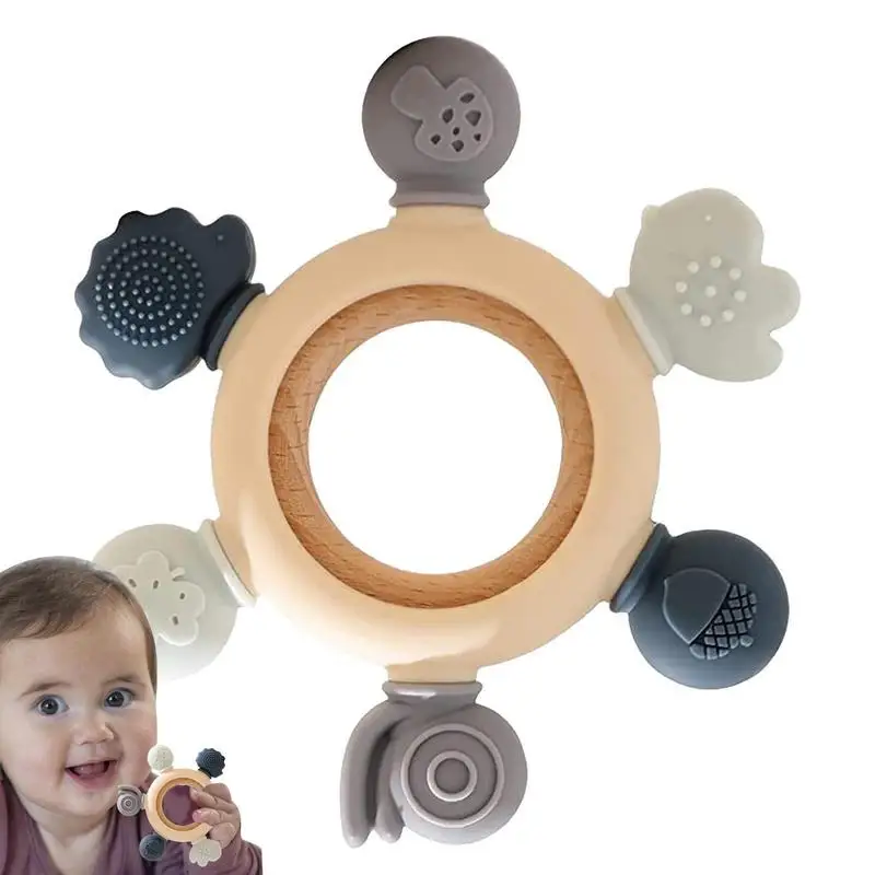 

Teething Rings For Babies 0-6 Months Toddler Chewing Ring Easy To Hold BPA Free Soft And Safe Teether Toy For Girls And Boys