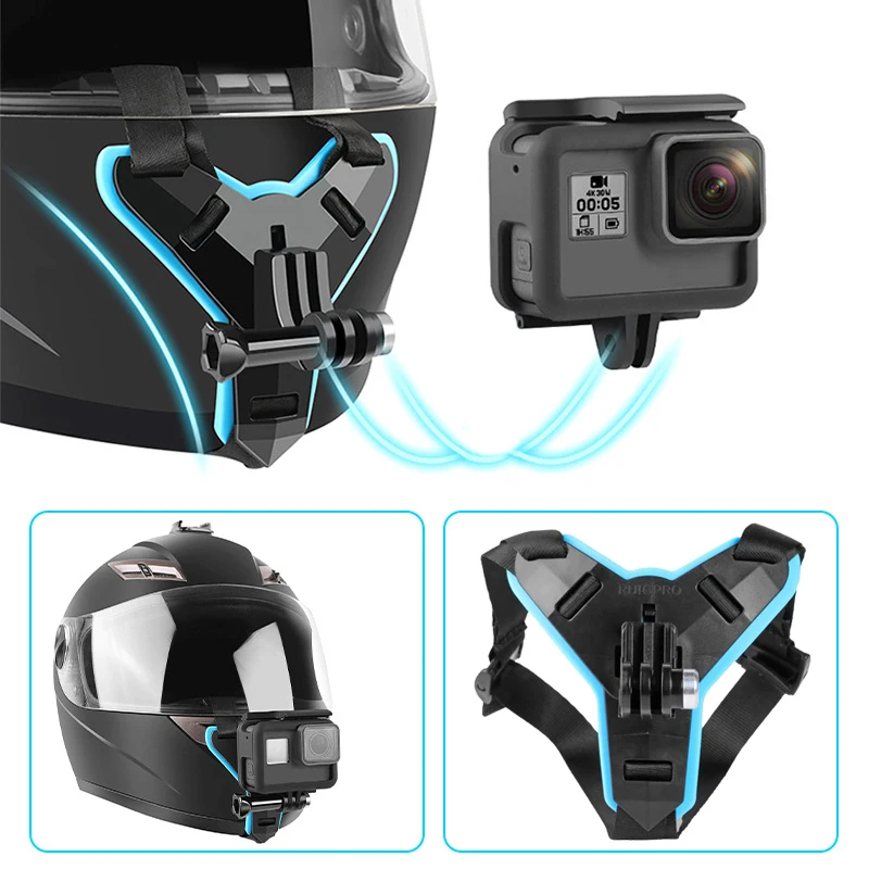 Gopro Helmet Chin Mount Sports Camera Support Go Pro Motorcycle Helmet Mount Moto for Gopro Hero 9 8 7 6 5 4 3 Action Camera