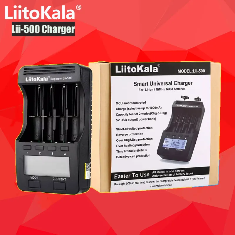 

1-5 шт., зарядное устройство LiitoKala с ЖК-дисплеем
