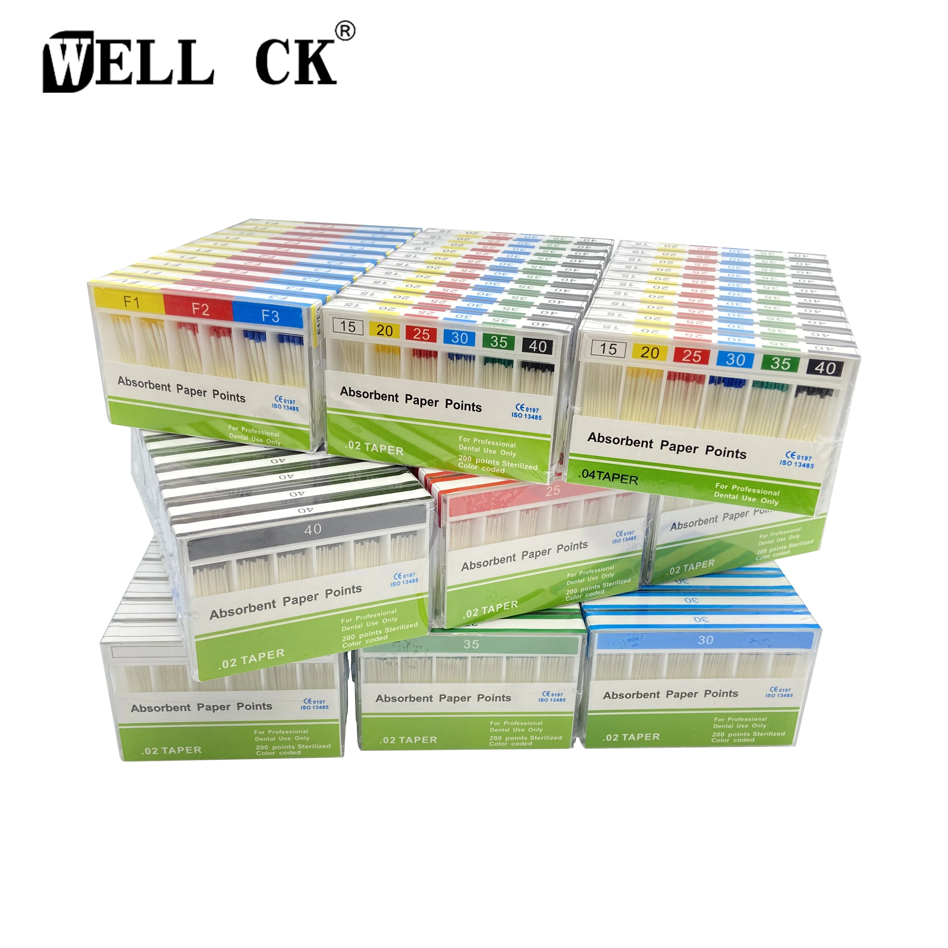 

WELL CK 10 BOXES Dental Absorbent Paper Points for Files Dental Materials Root Cancel Endodontics Absorption