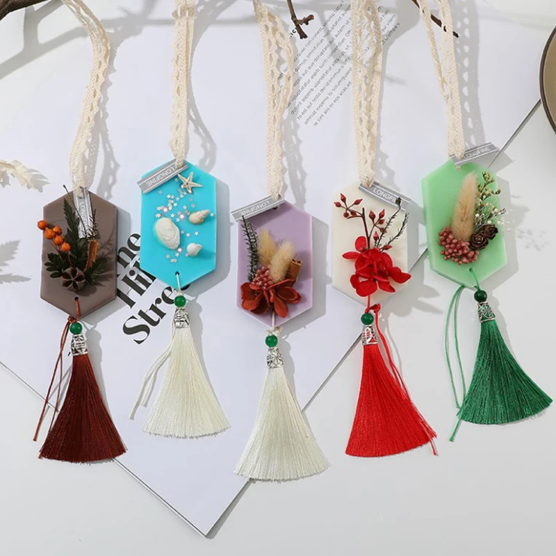 

1pcs Chinese Style Long-lasting Fresh Air Home Sachets Dry Flower Aromatherapy Wax Piece with Tassel Pendant Scented Candle