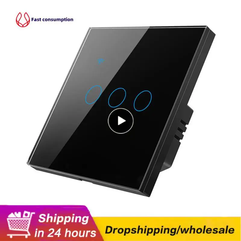 

Touch Light Switch 1/2/3/4 Gang Support Alexa Google Home Smart Touch Switch Aubess Wifi Tuya Wif Wall Button Hot Top Sale New